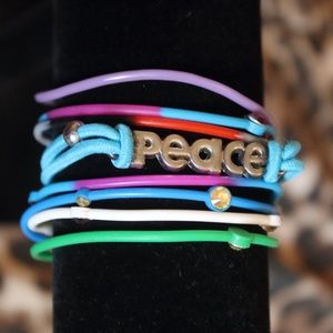 80'S PLASTIC BRACELETS WITH STONES